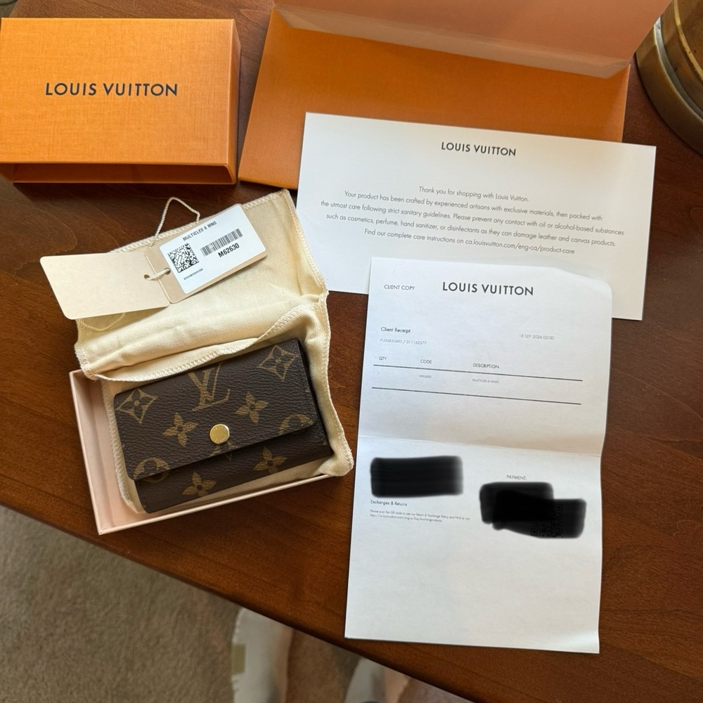 Louis Vuitton Monogram Brown Key Holder with Gold Accents